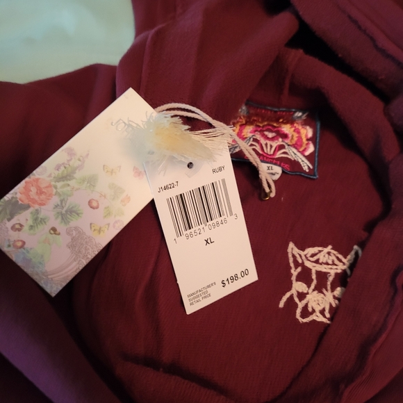 Johnny Was Tippi Embroidered Dog Hooded Sweatshirt XL - Picture 11 of 12